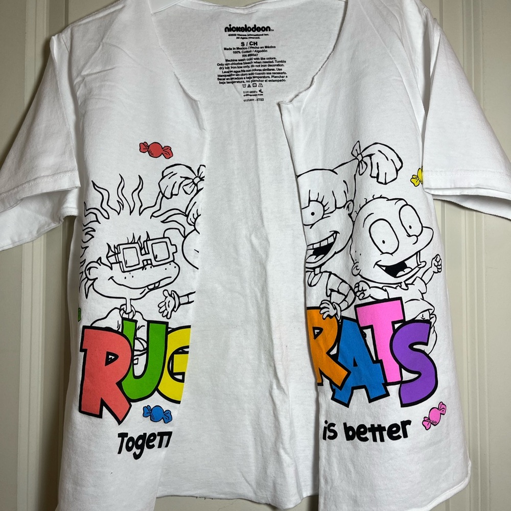 Nickelodeon Rugrats White Graphic T-Shirt - Cut up Design